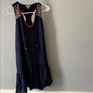 Eyeshadow Navy Blue Embroidered Dress size M
